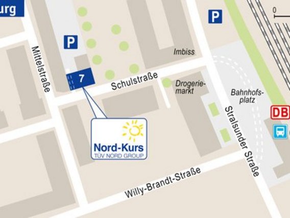 Standortskizze von Nord-Kurs in Oranienburg, Schulstraße 7.