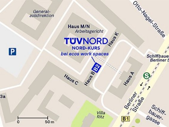 Standortskizze von Nord-Kurs in Potsdam, Behlertstraße 3a.