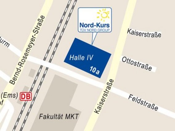 Standortskizze von Nord-Kurs in Lingen, Kaiserstraße 10a.