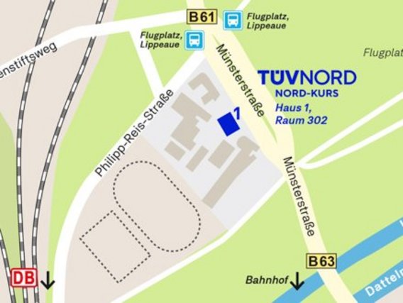 Standortskizze von Nord-Kurs in Hamm, Münsterstraße 5.