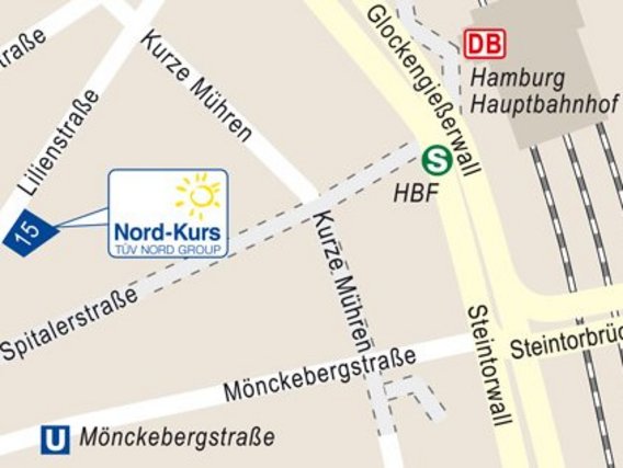 Standortskizze von Nord-Kurs in Hamburg, Lilienstraße 15.