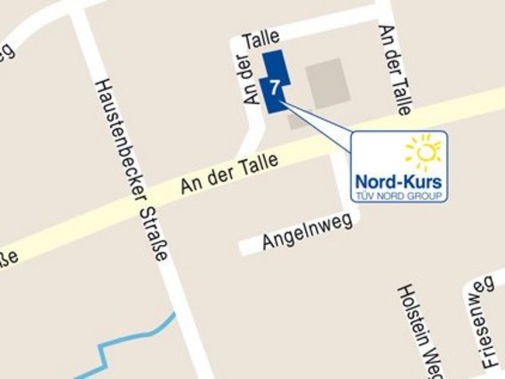 Standortskizze von Nord-Kurs in Paderborn, An der Talle 7.