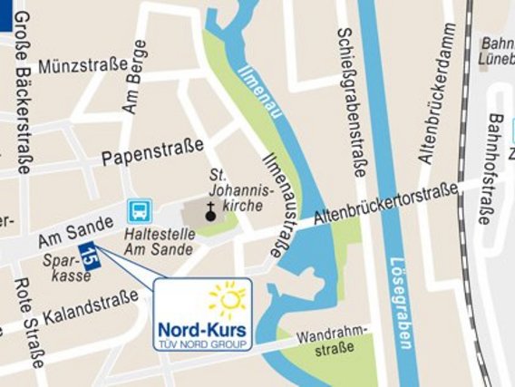 Standortskizze von Nord-Kurs in Lüneburg, Am Sande 15.