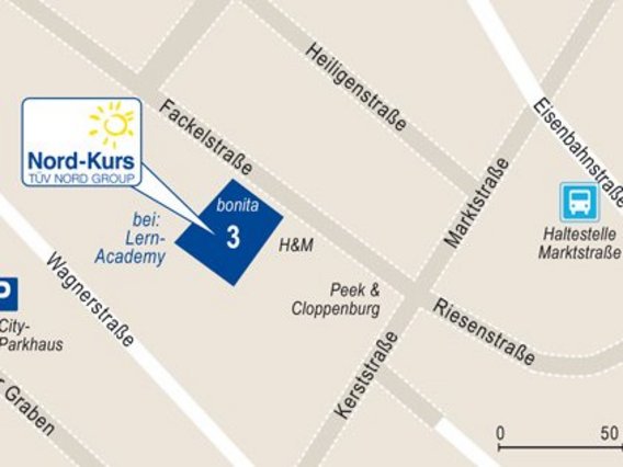 Standortskizze von Nord-Kurs in Kaiserslautern, Fackelstraße 3.