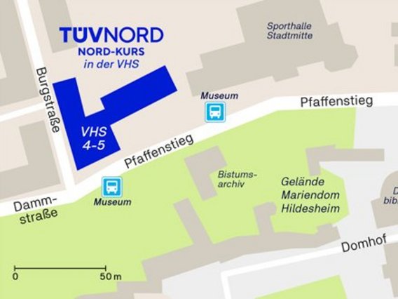 Standortskizze von Nord-Kurs in Hildesheim, Pfaffenstieg 4-5.